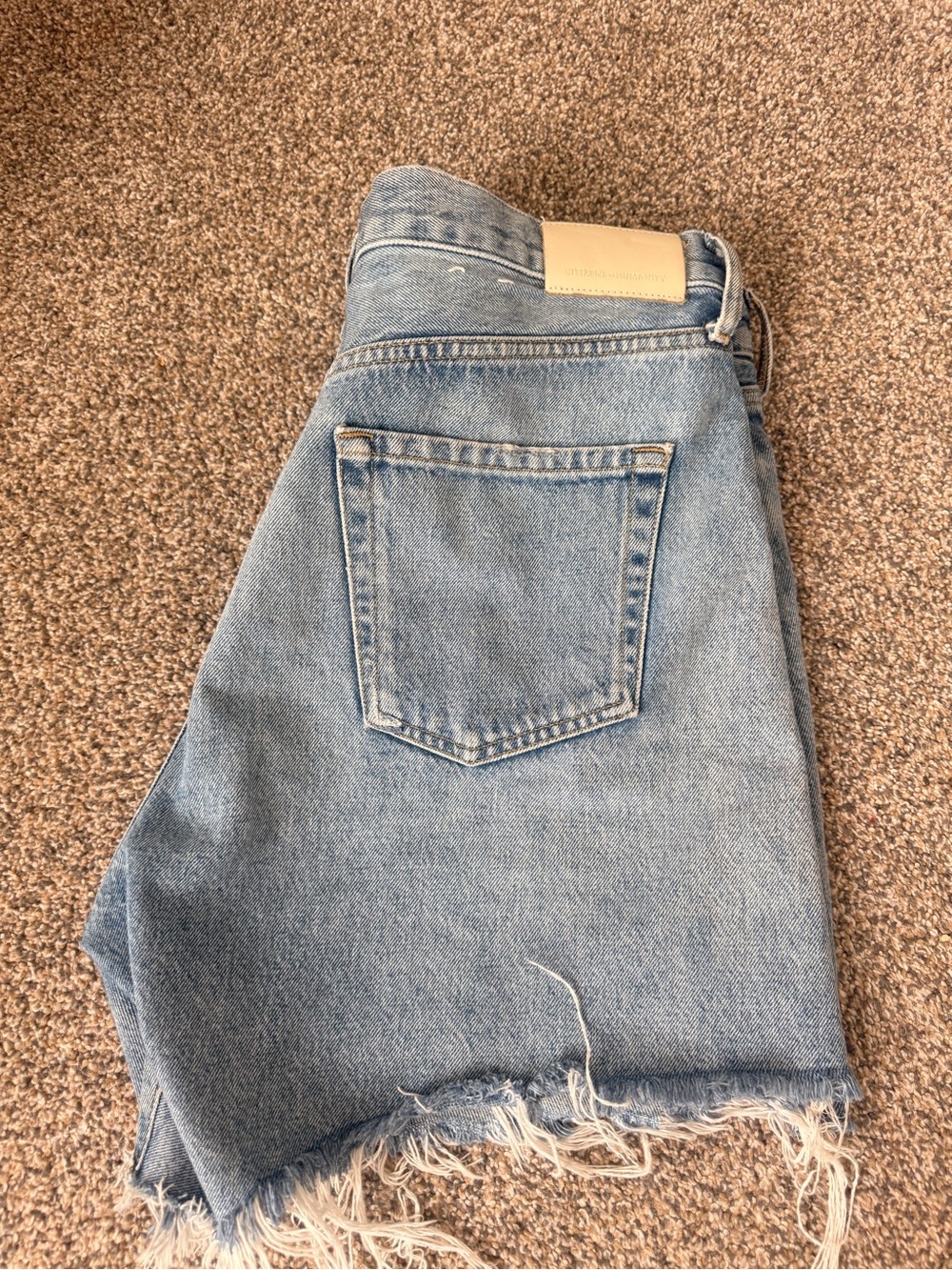 Citizens Of Humanity Light Blue Distressed Denim Cutoff Shorts - Picture 7 of 12